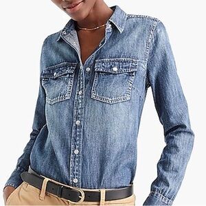 JCrew - Blue Denim Women's Shirt, Size 2